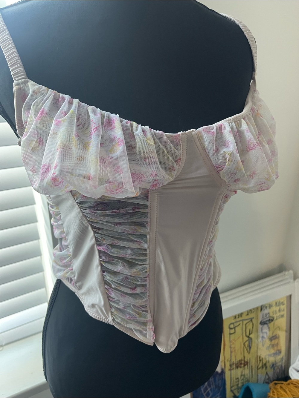 Tezenis Y2K Pastel Pink Floral Corset